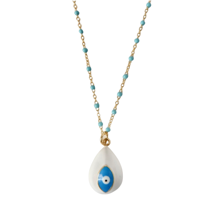 my sweet turquoise evil eye necklace