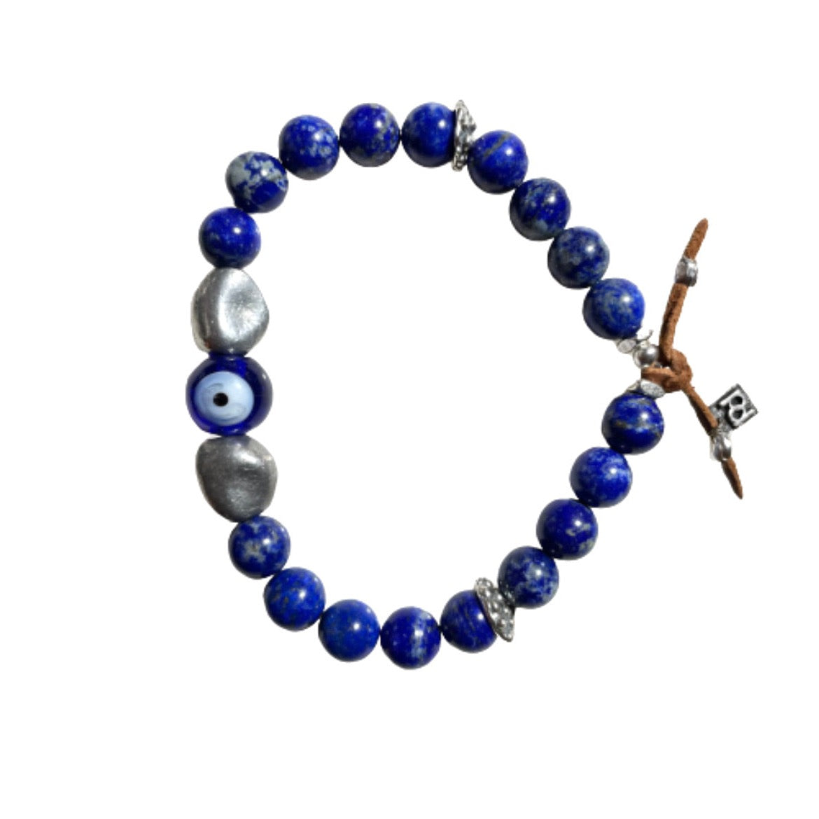 lapis eye mens bracelet