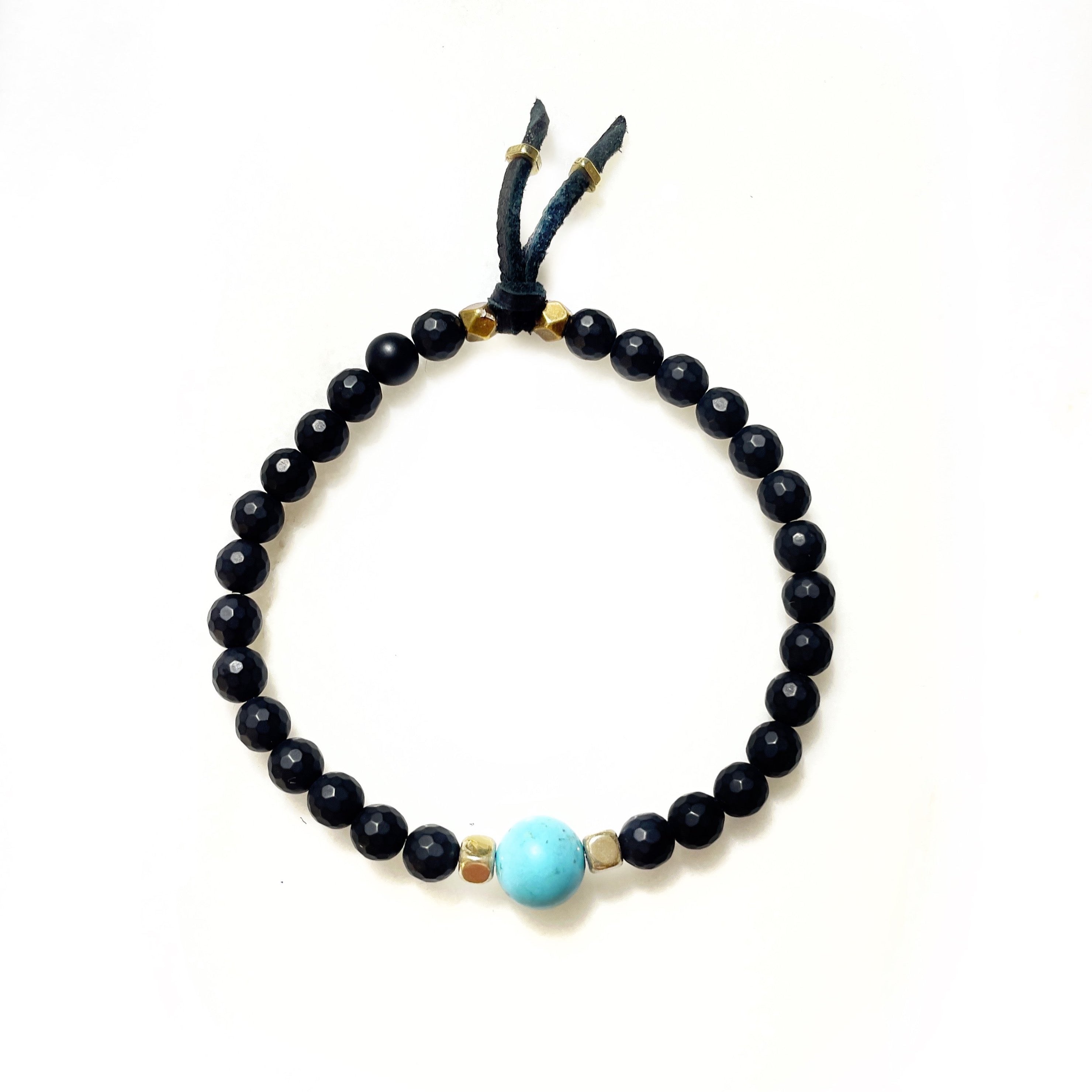 onyx turquoise mens bracelet