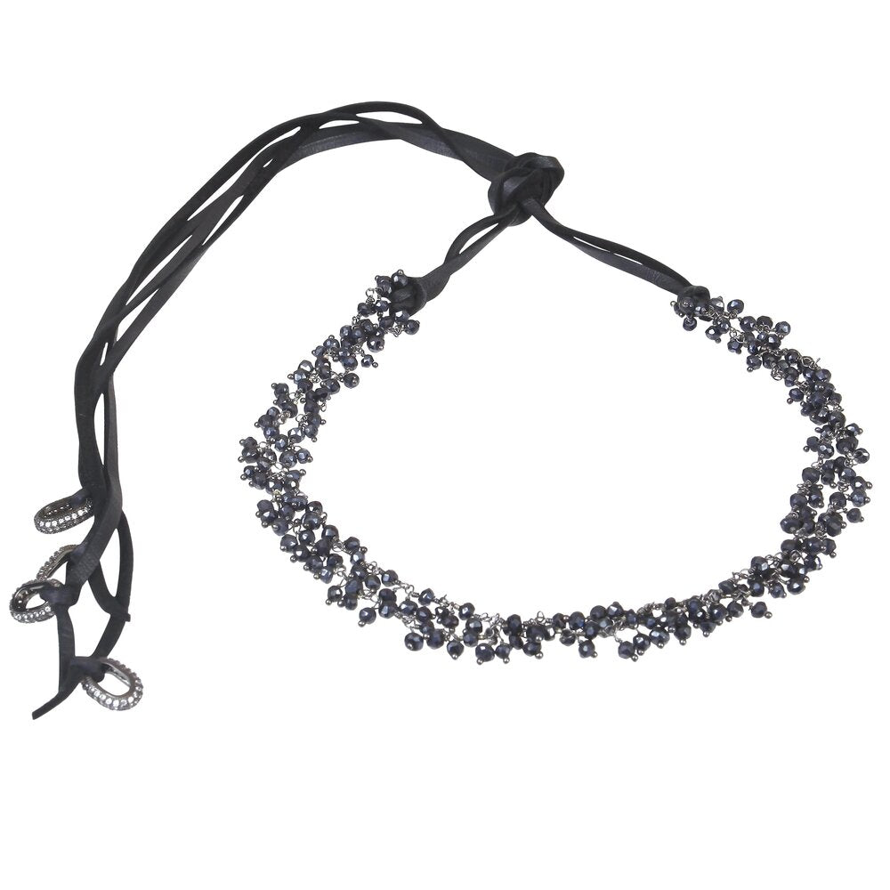 tiny onyx cluster choker necklace