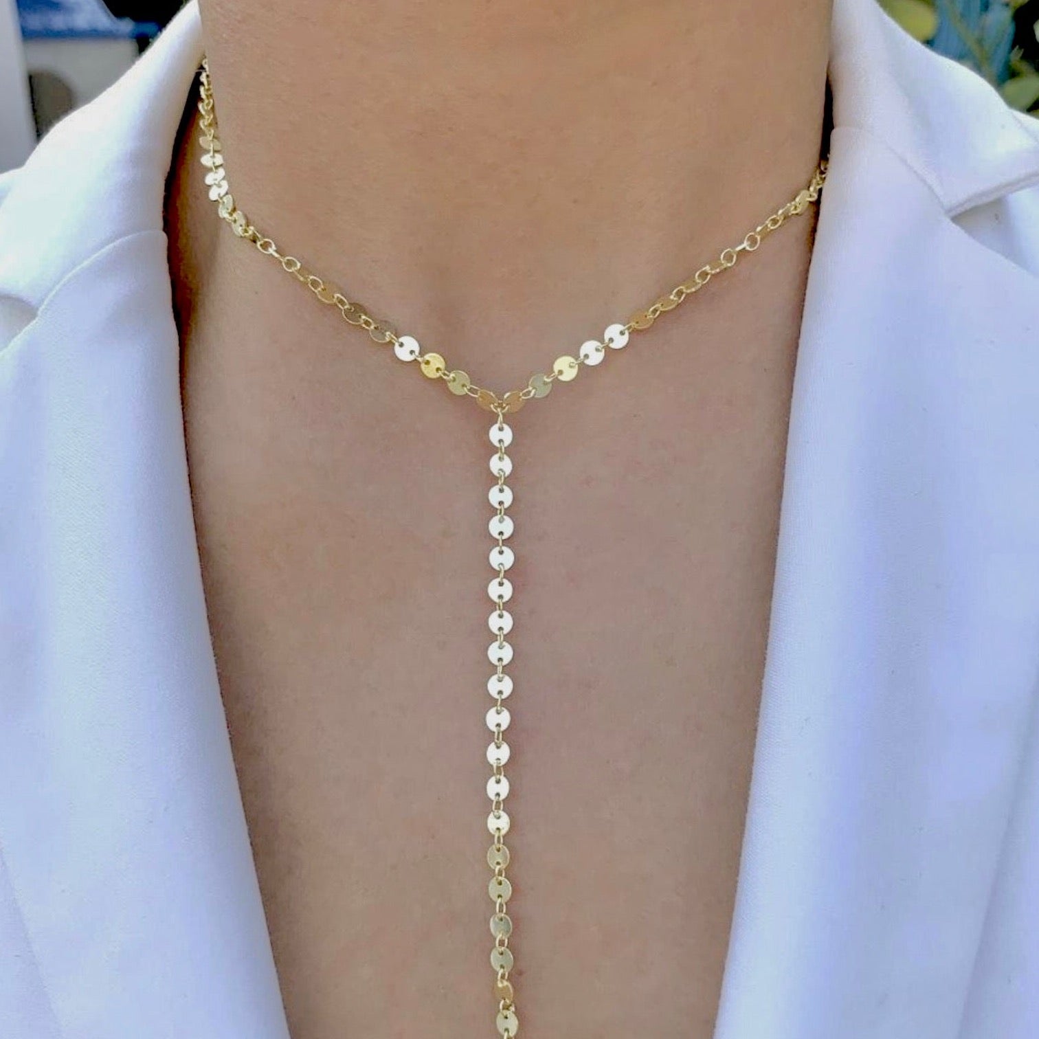 baby disc lariat necklace