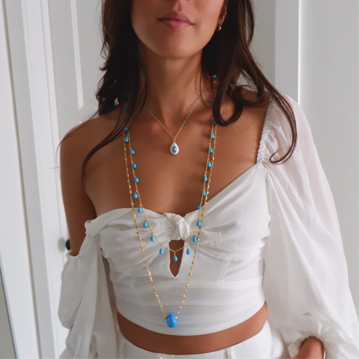 turquoise drops necklace