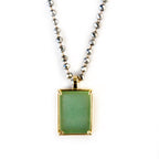rectangle gemstone pendant necklace