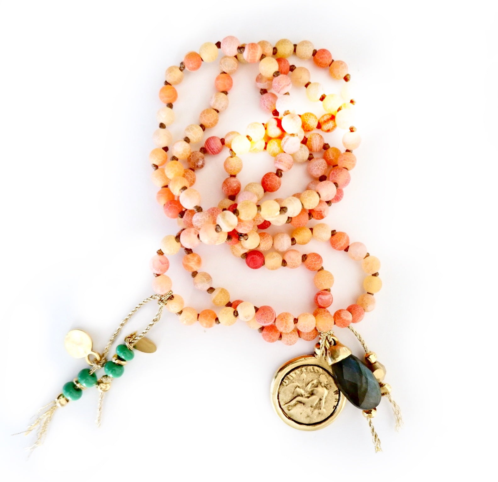 tangerine quartz gemstone necklace