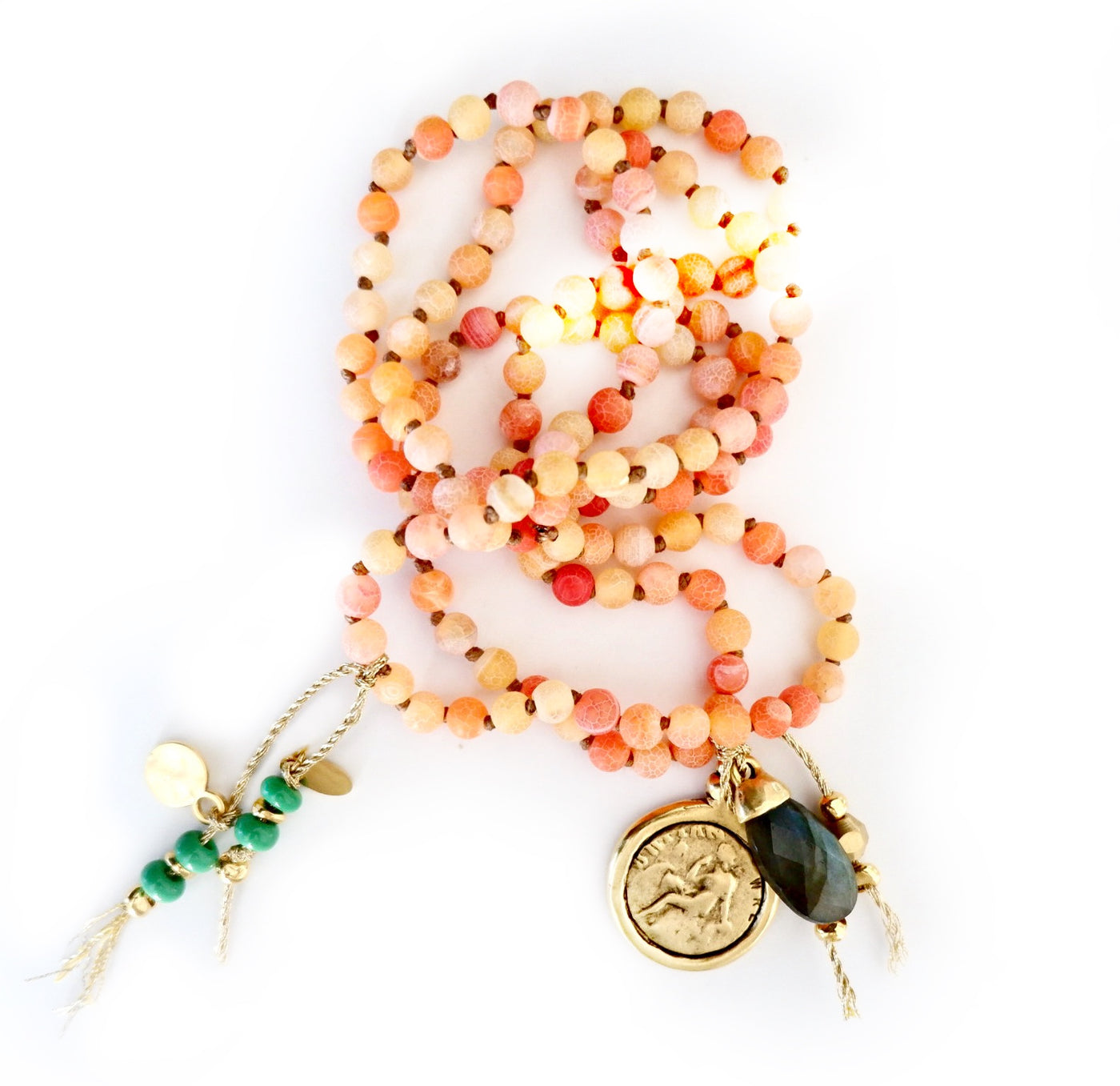 tangerine quartz gemstone necklace