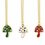 enamel mushroom necklace