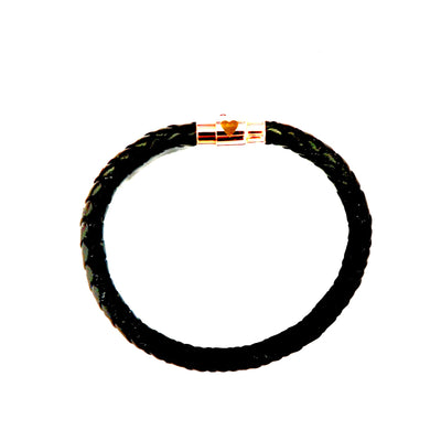 woven black rose mens bracelet