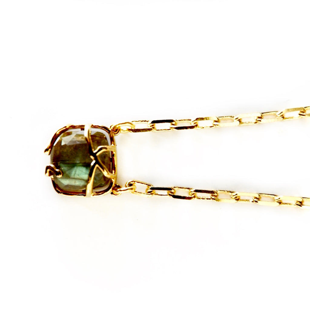 labradorite rock necklace