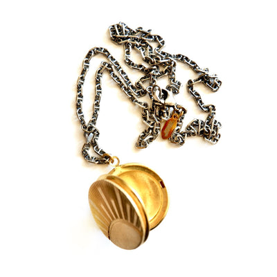 vintage sunrise locket necklace