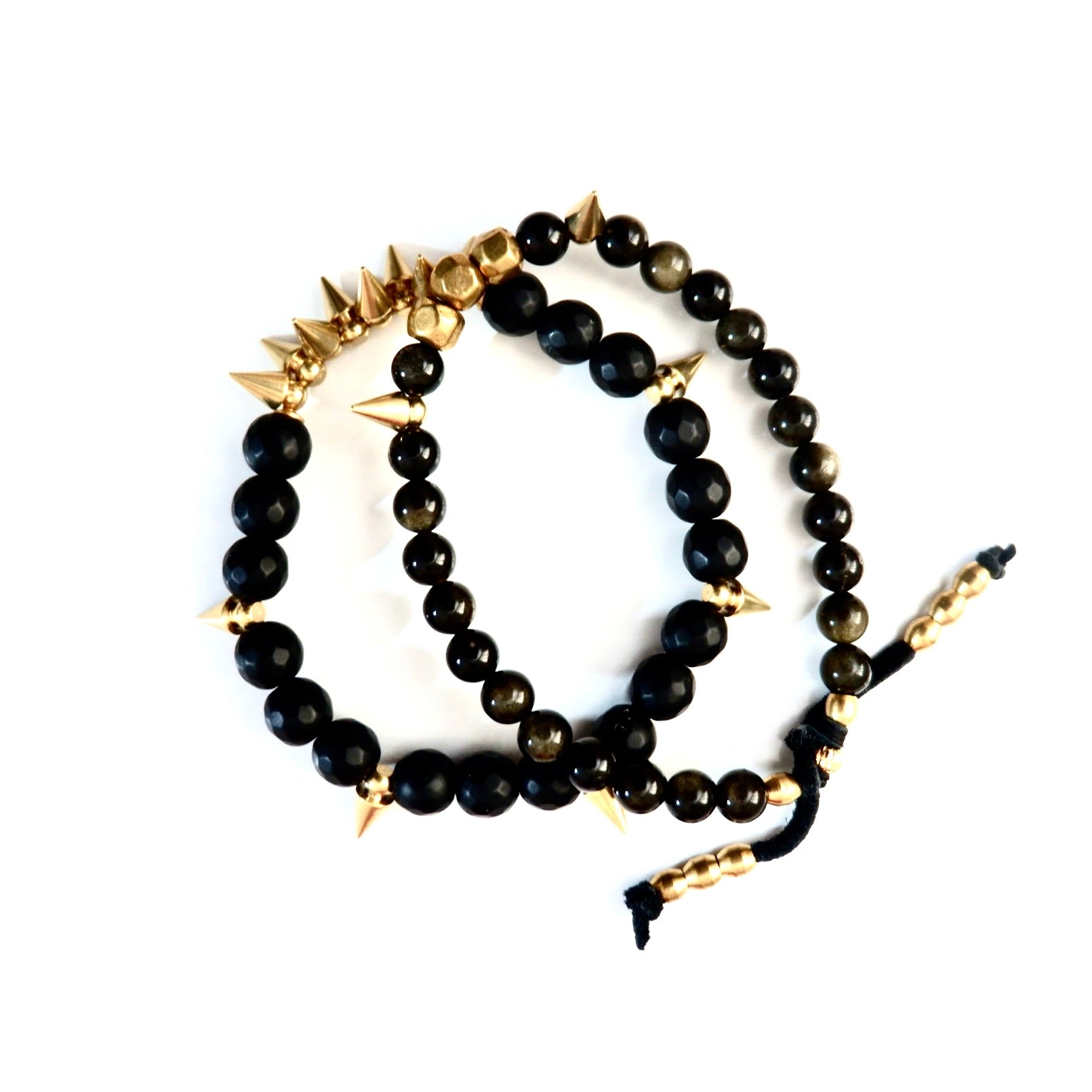 golden spikes mens bracelets