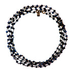 my long dainty blue pyrite necklace