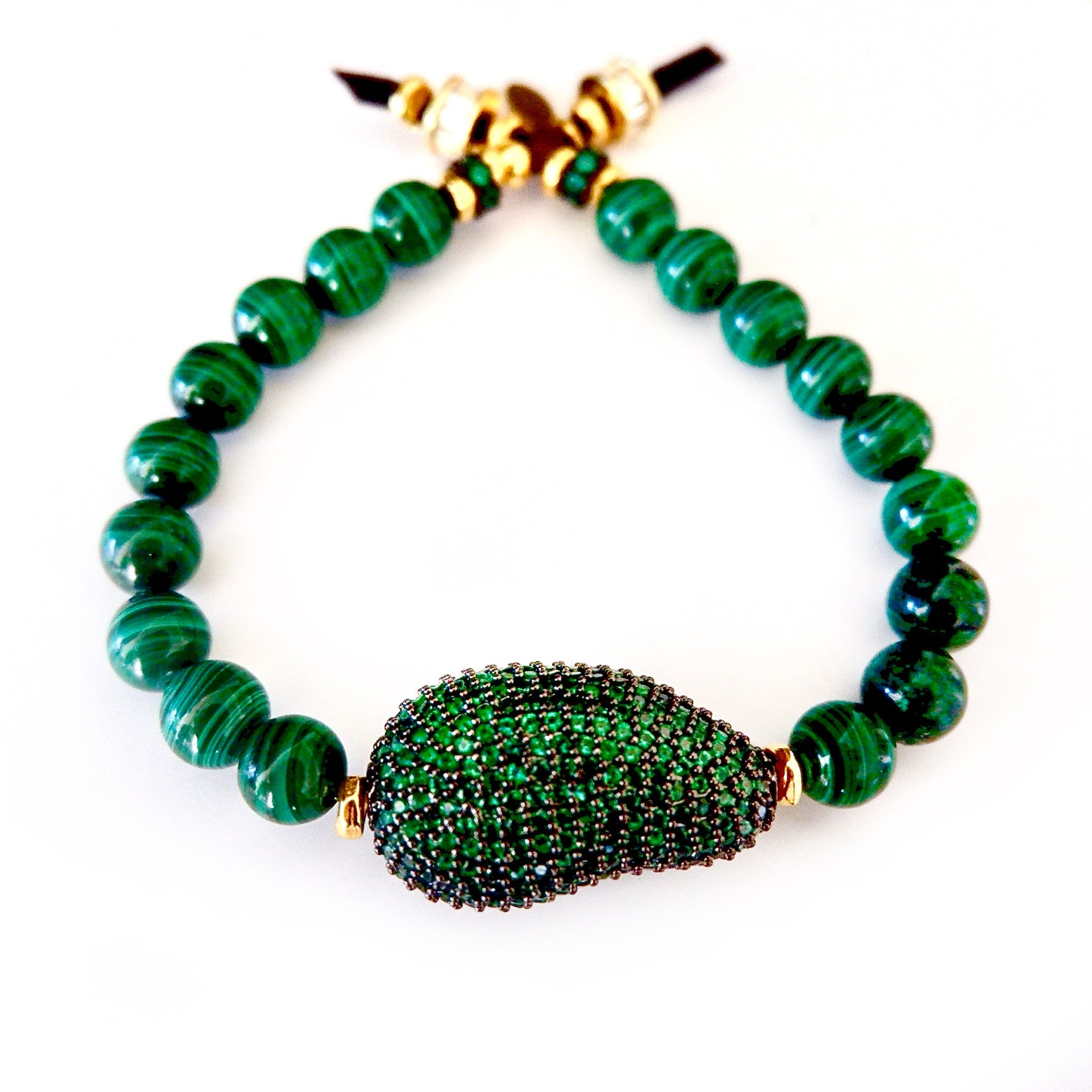 malachite green onyx crystal bracelet