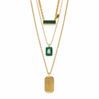 Gold tag necklace