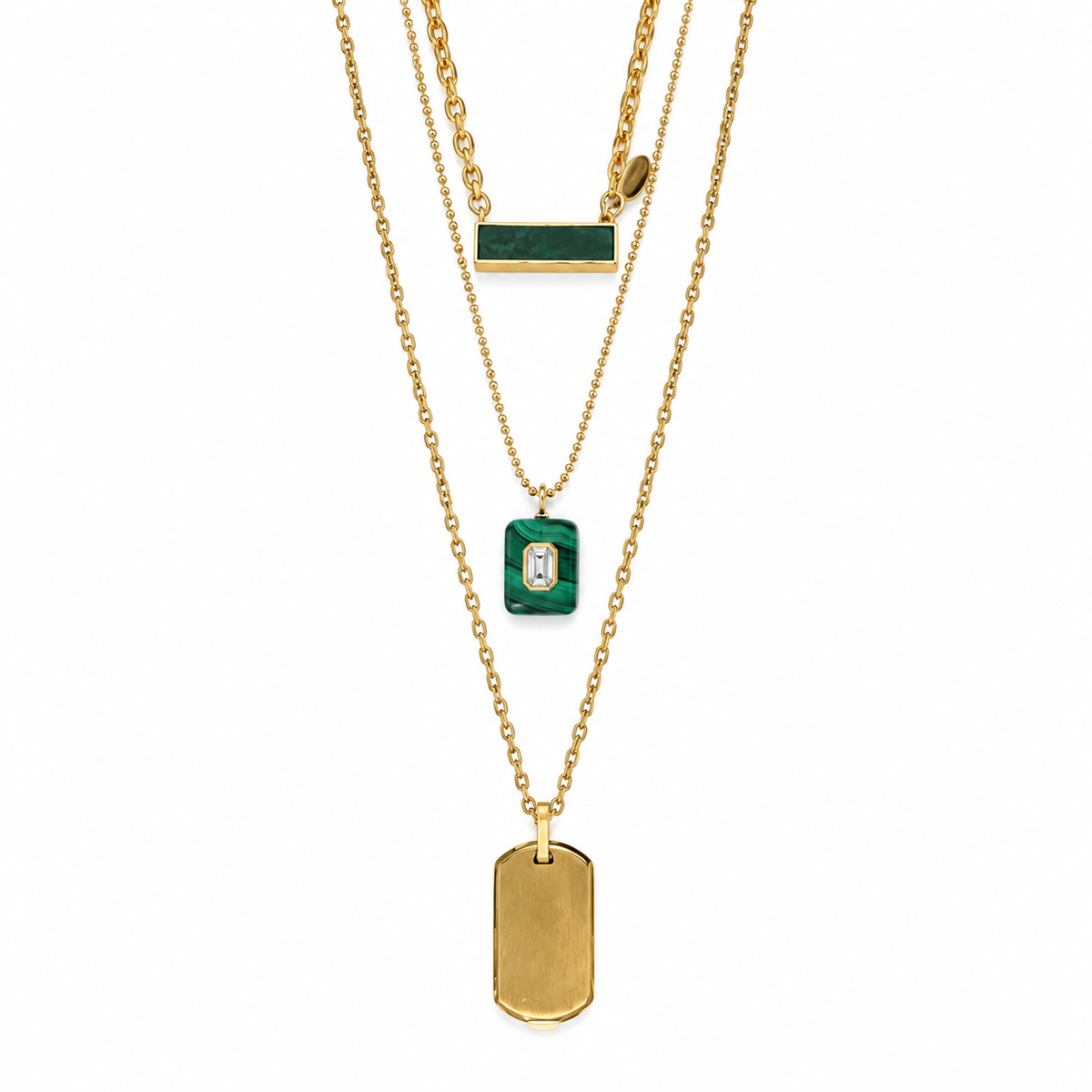 Gold tag necklace