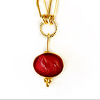 garnet lion intaglio necklace