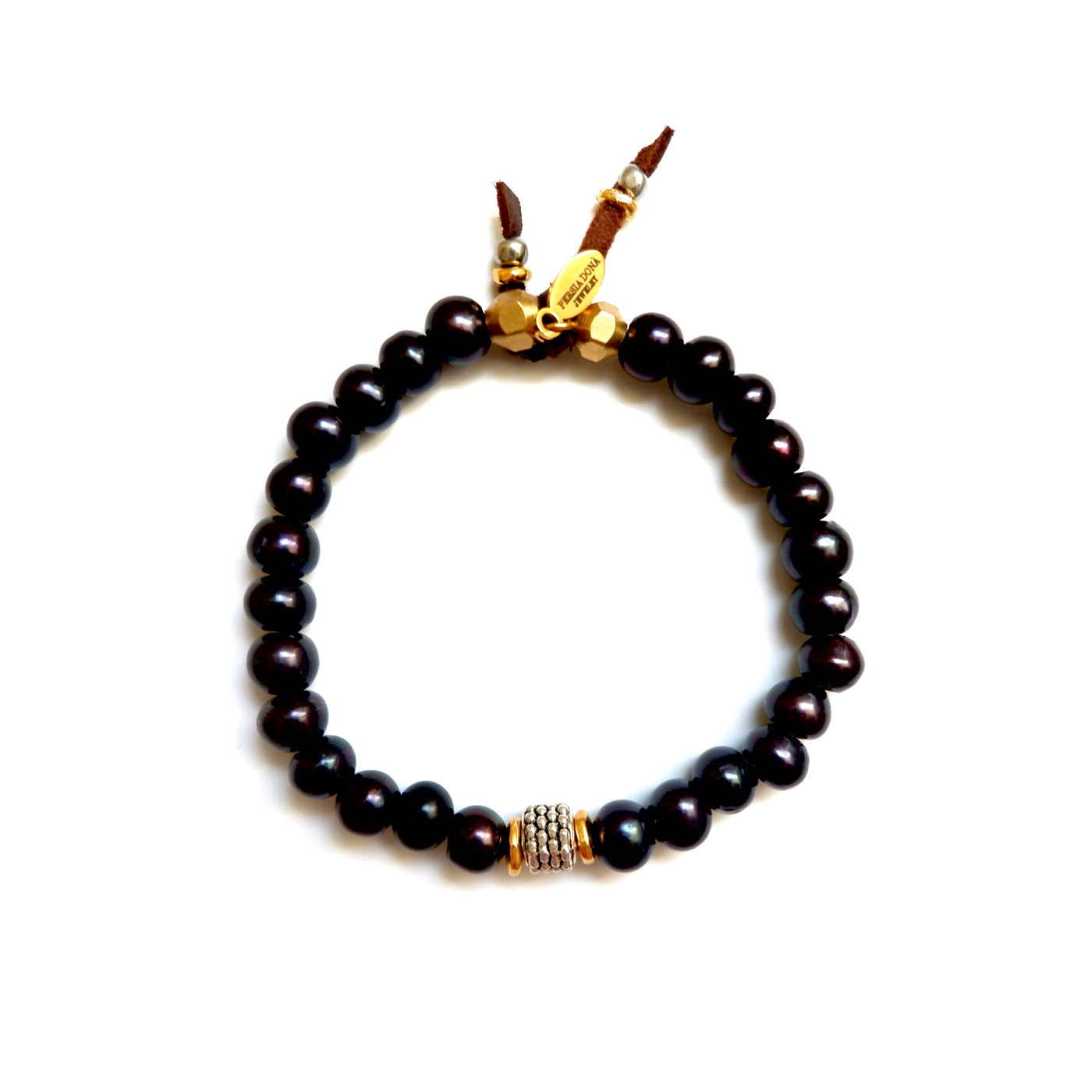 black pearls mens bracelet