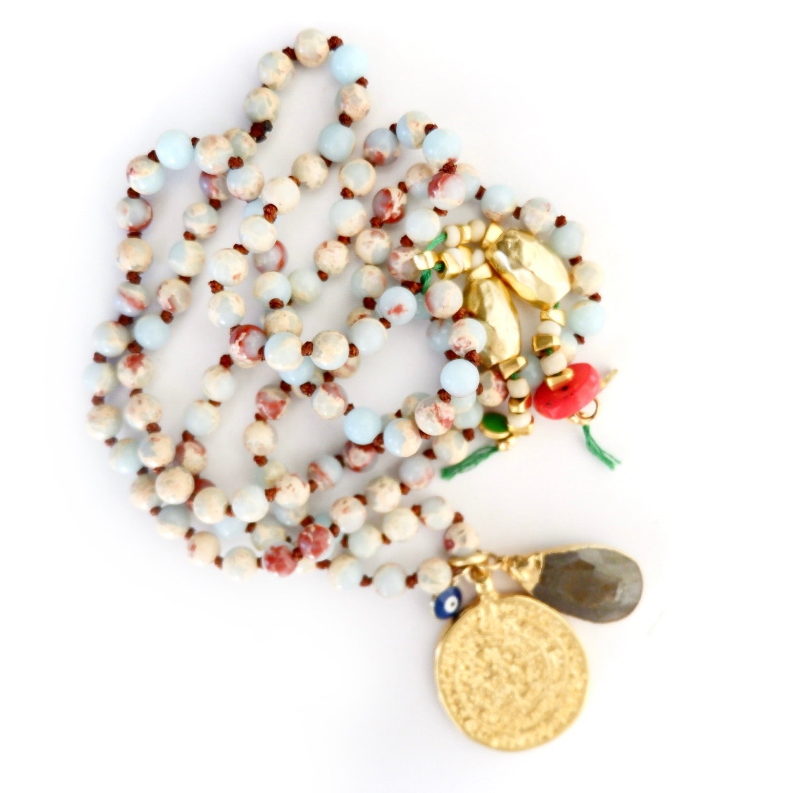 my luxe riverstone medallion necklace