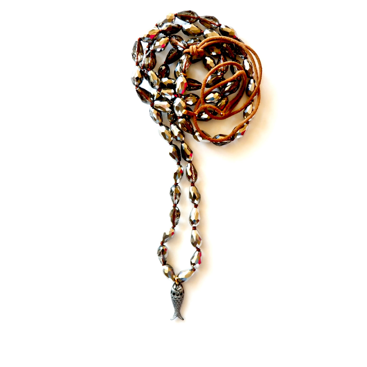 vintage glass fish necklace