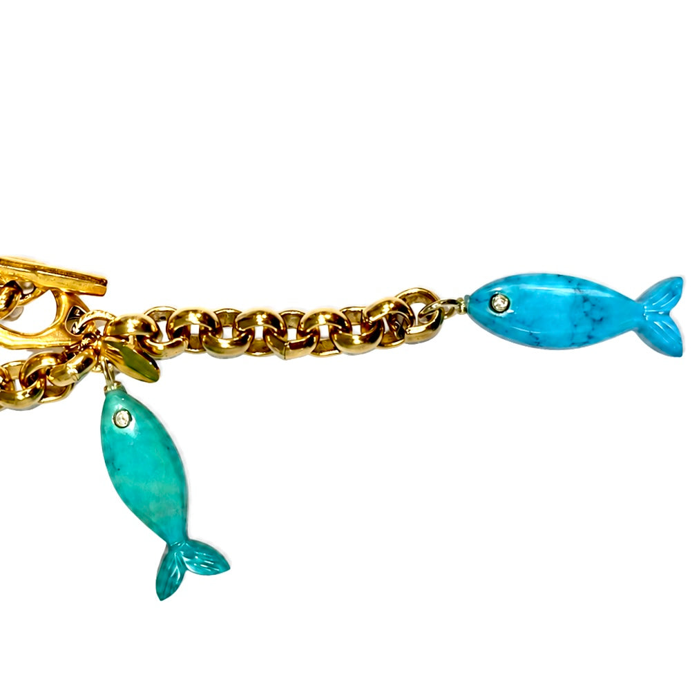 double fish x vintage chain necklace
