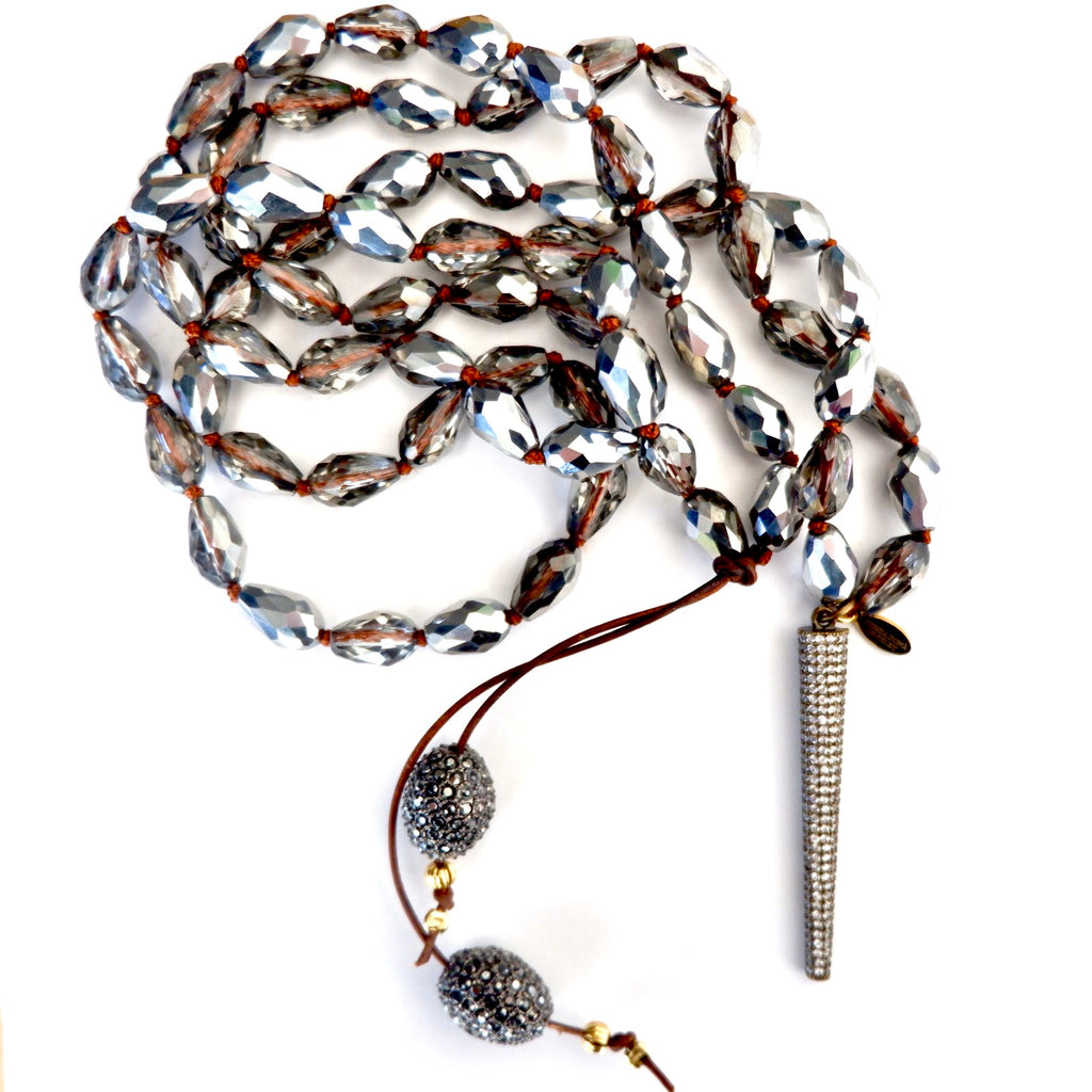 vintage glass pave sparkle dream necklace