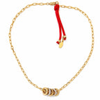two tone tiny rings necklace