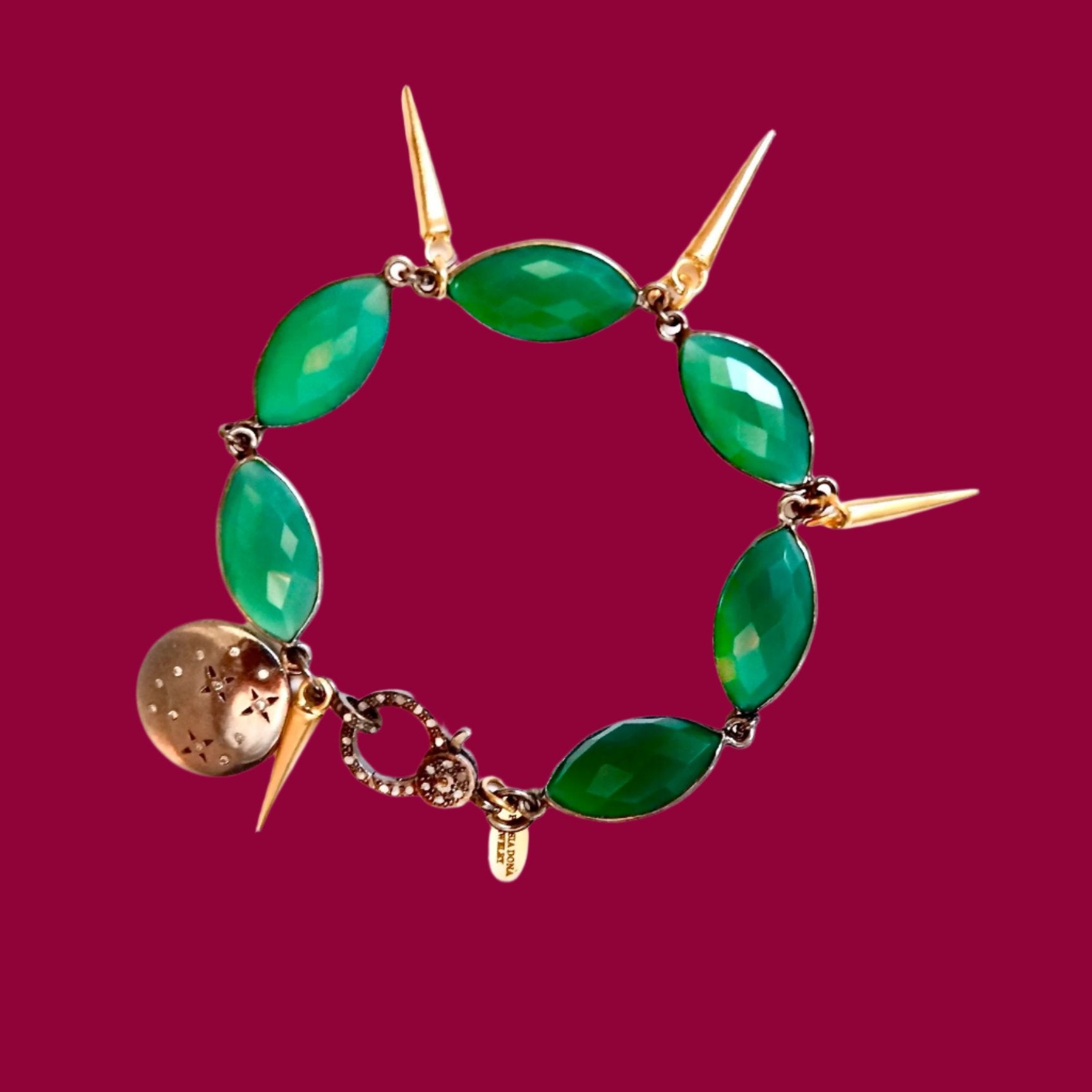 vintage green agate bracelet