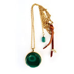 malachite circle necklace