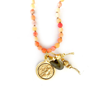tangerine quartz gemstone necklace