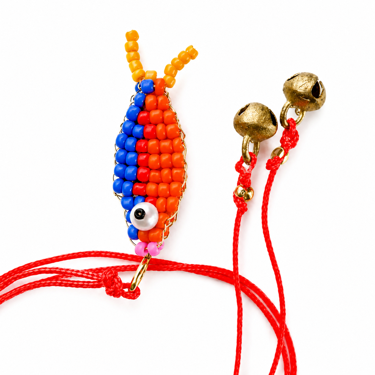 beaded fishy on a string necklace