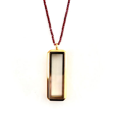 my vintage rectangular glass locket necklace