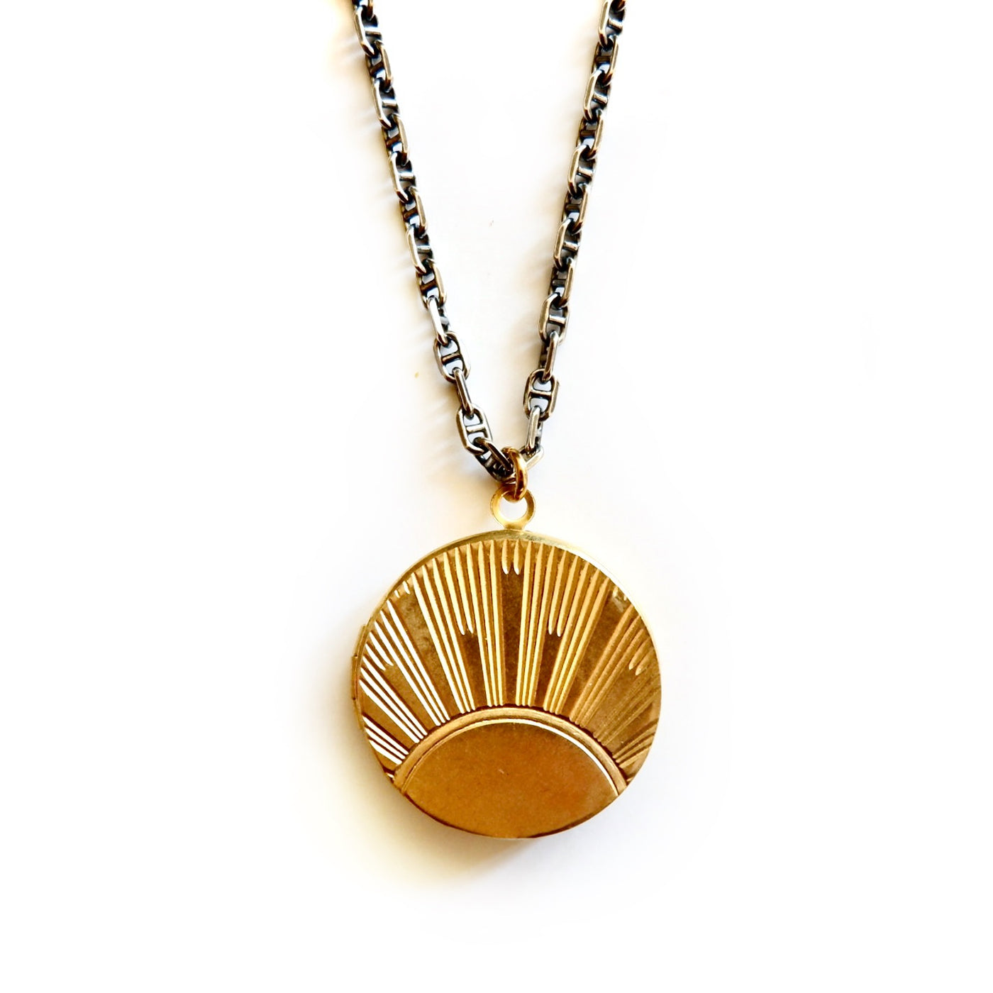 vintage sunrise locket necklace
