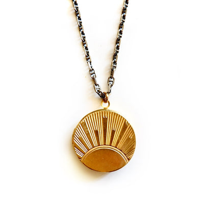 vintage sunrise locket necklace