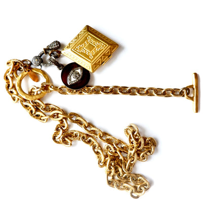 vintage charm mixed metal necklace