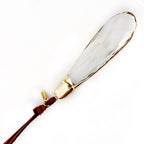 large crystal drop and leather necklace