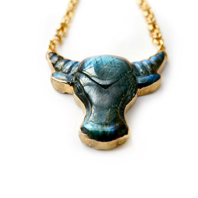 my labradorite bull necklace