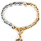 chunky mixed metal and pearls necklace