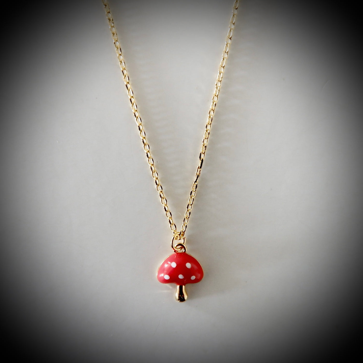 my miniature mushroom necklace