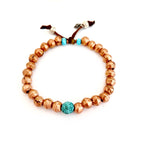 copper turquoise mens bracelet
