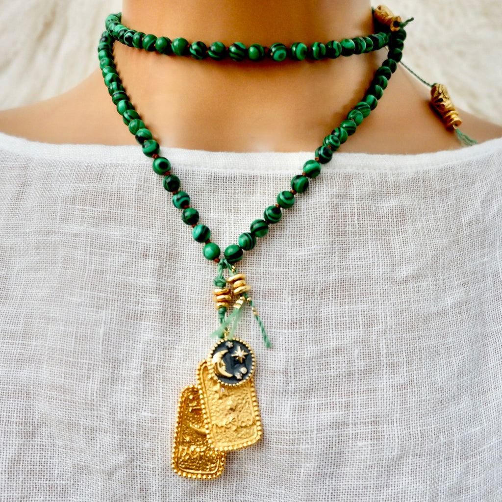my stars and moon malachite necklace