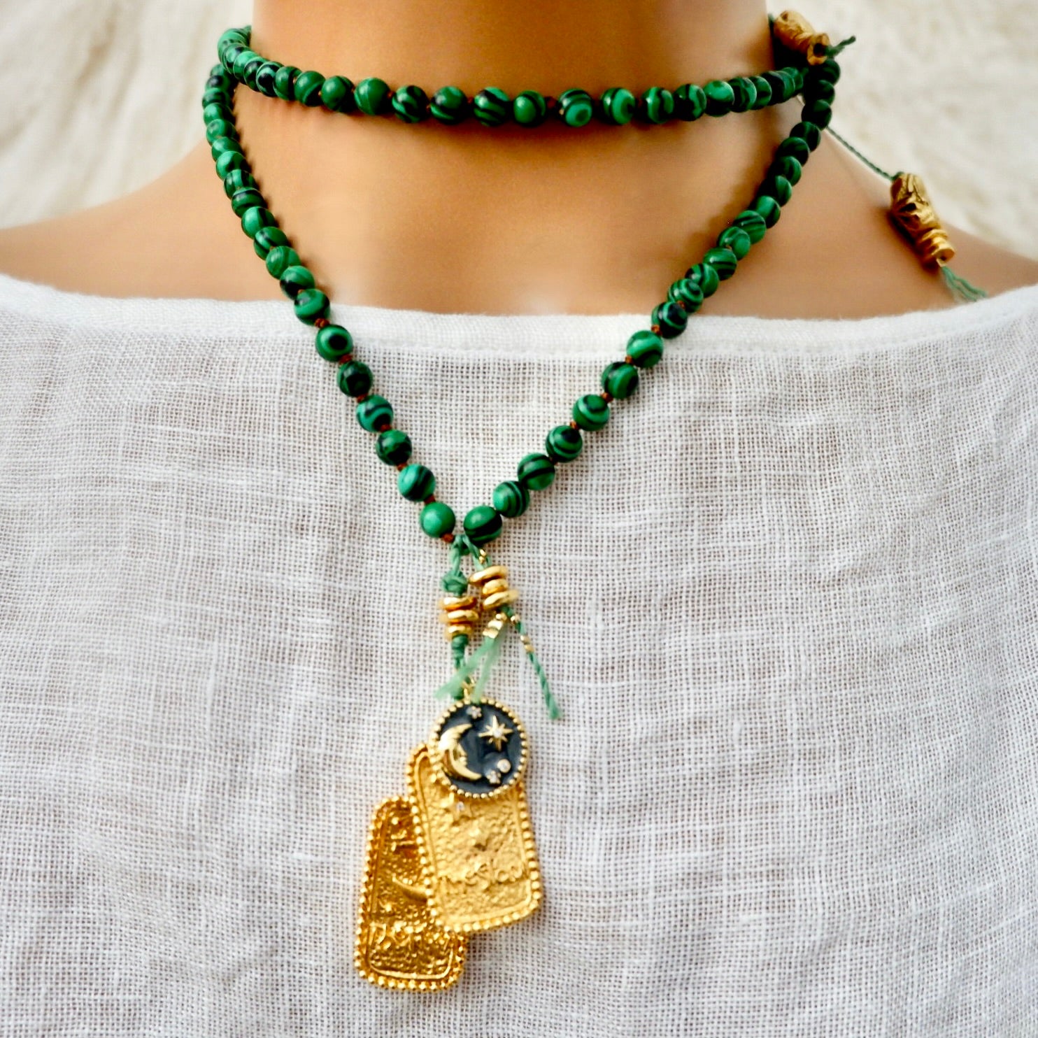 my stars and moon malachite necklace