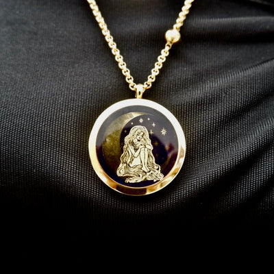 moon star goddess locket necklace