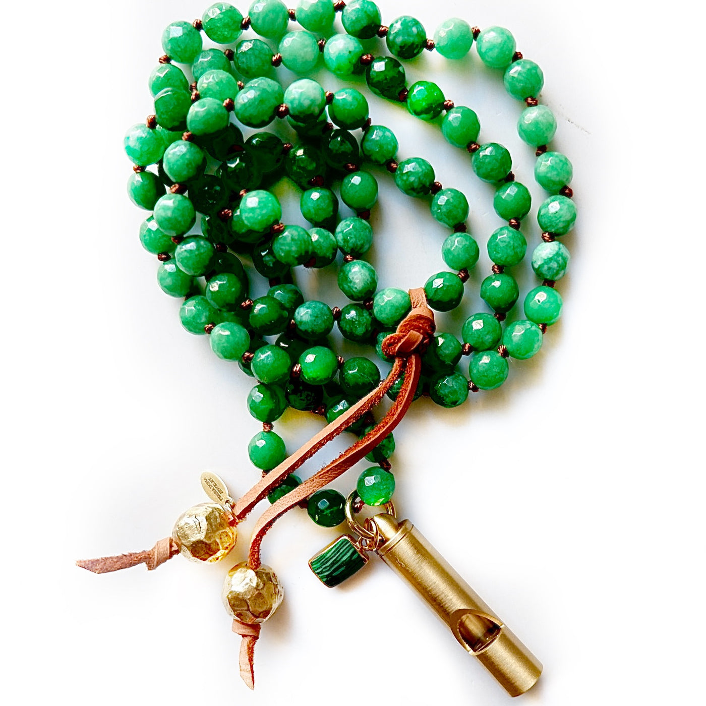 whistle green gemstone necklace