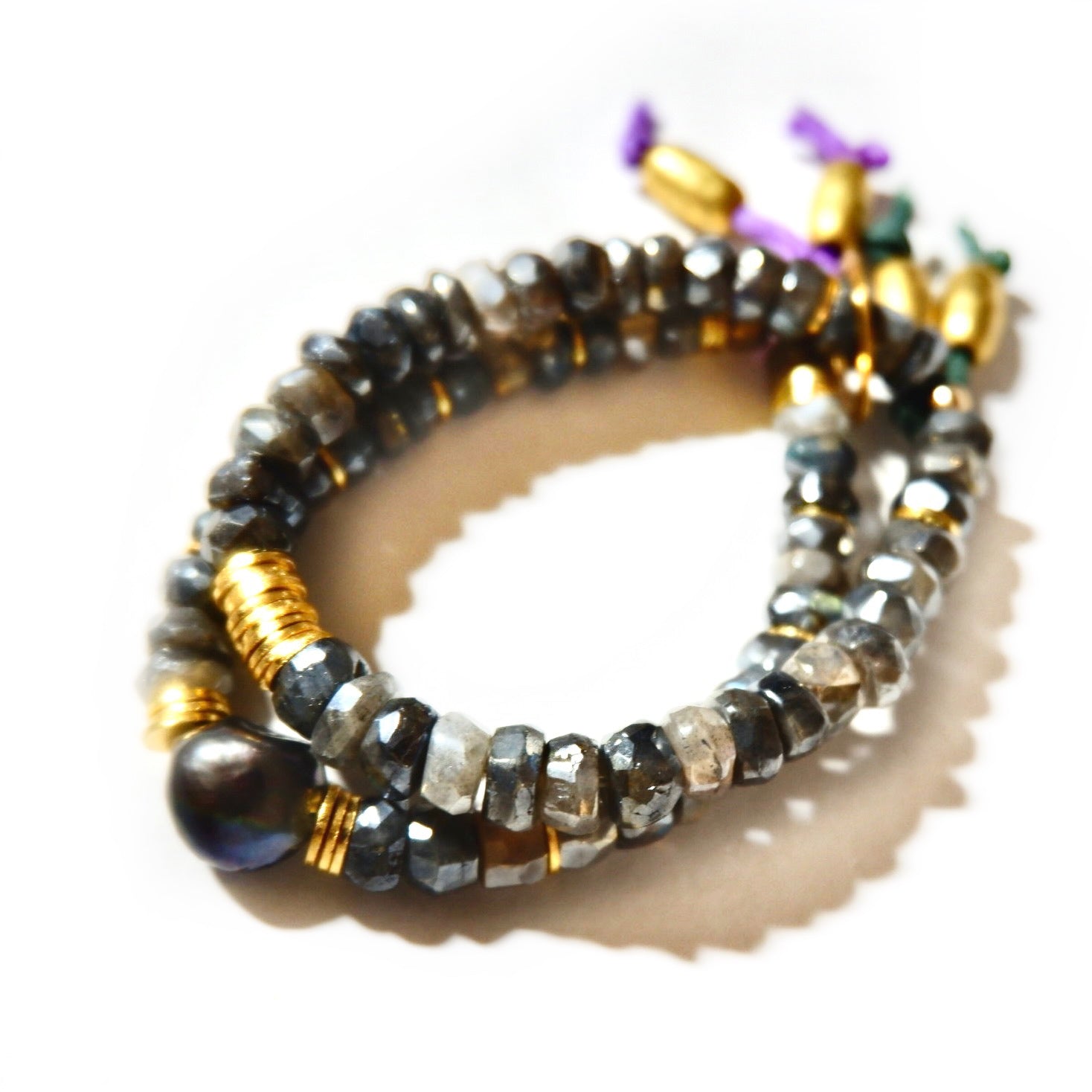 mystic labradorite twin set bracelet