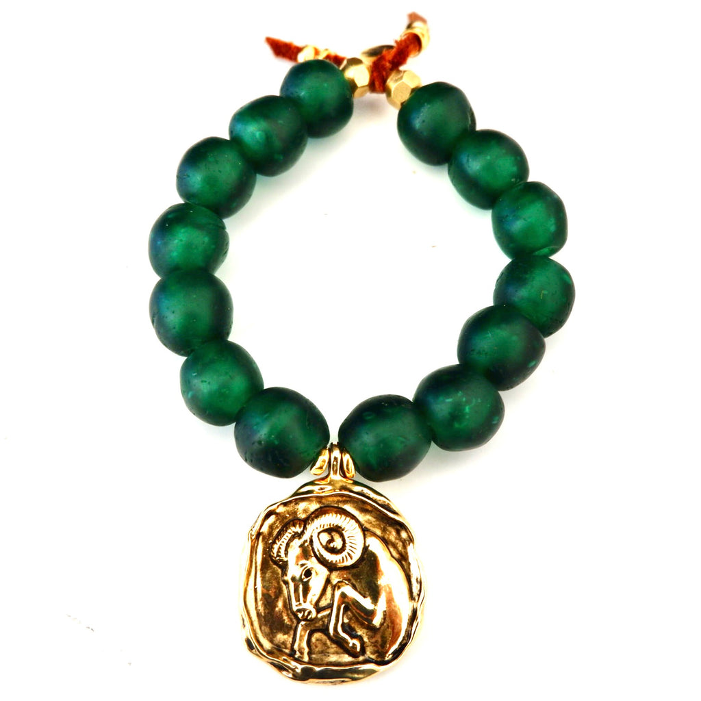 vintage glass zodiac bracelet