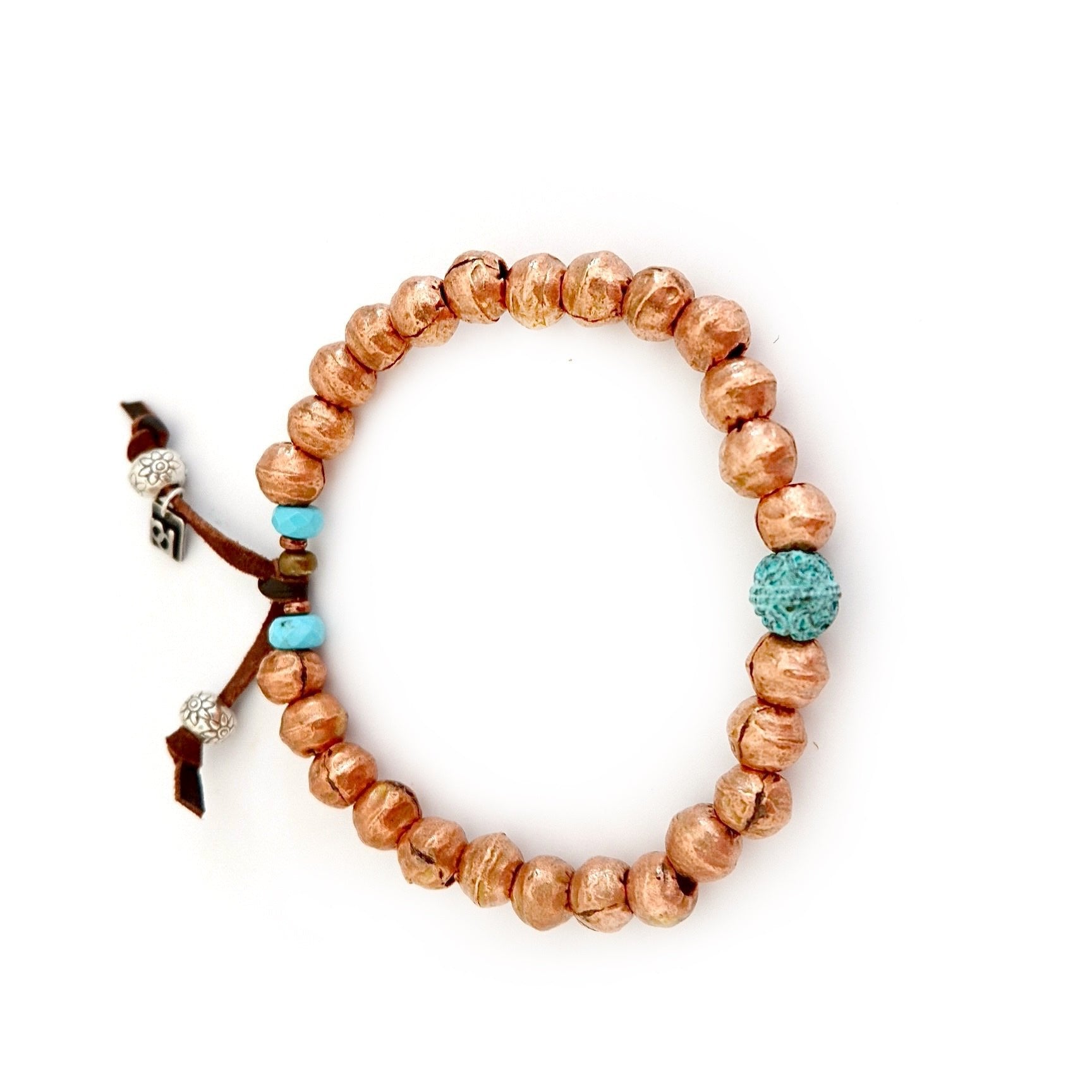 copper turquoise mens bracelet