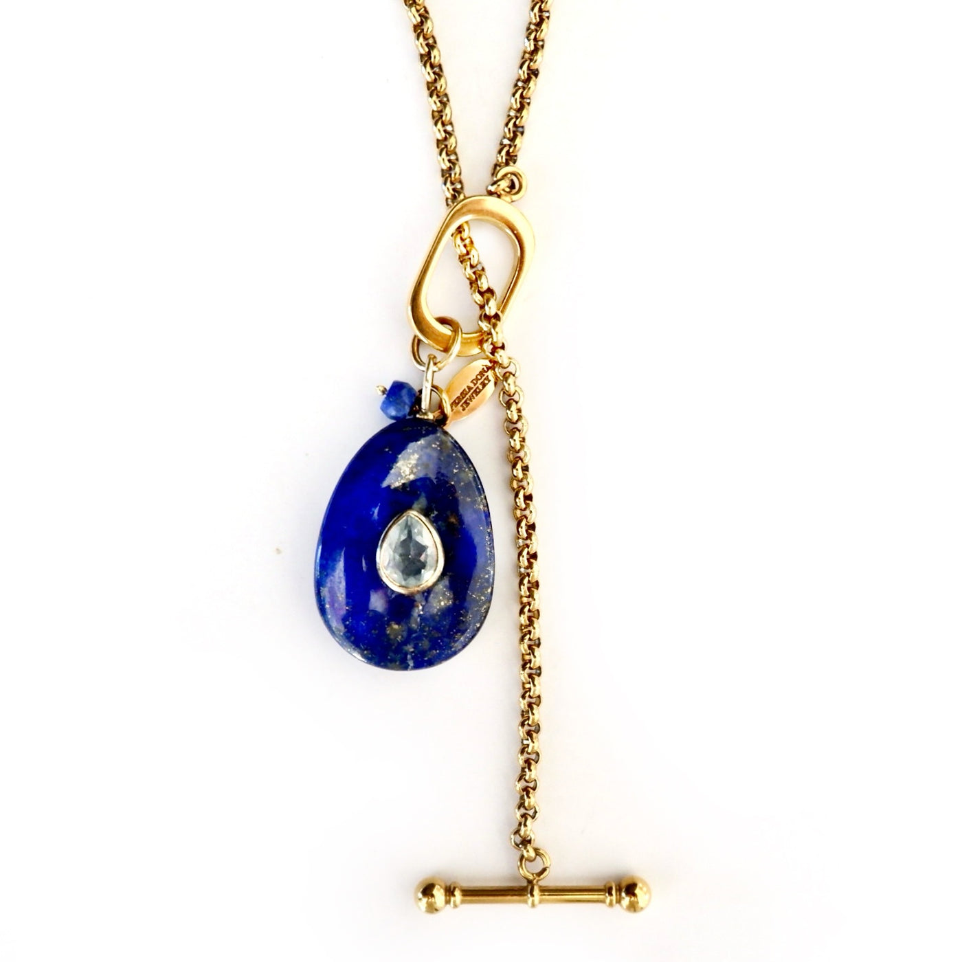 lapis vintage toggle chain necklace