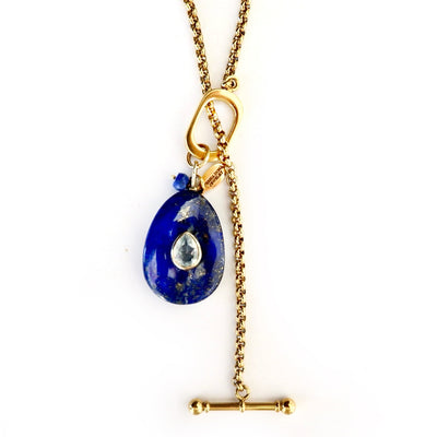 lapis vintage toggle chain necklace