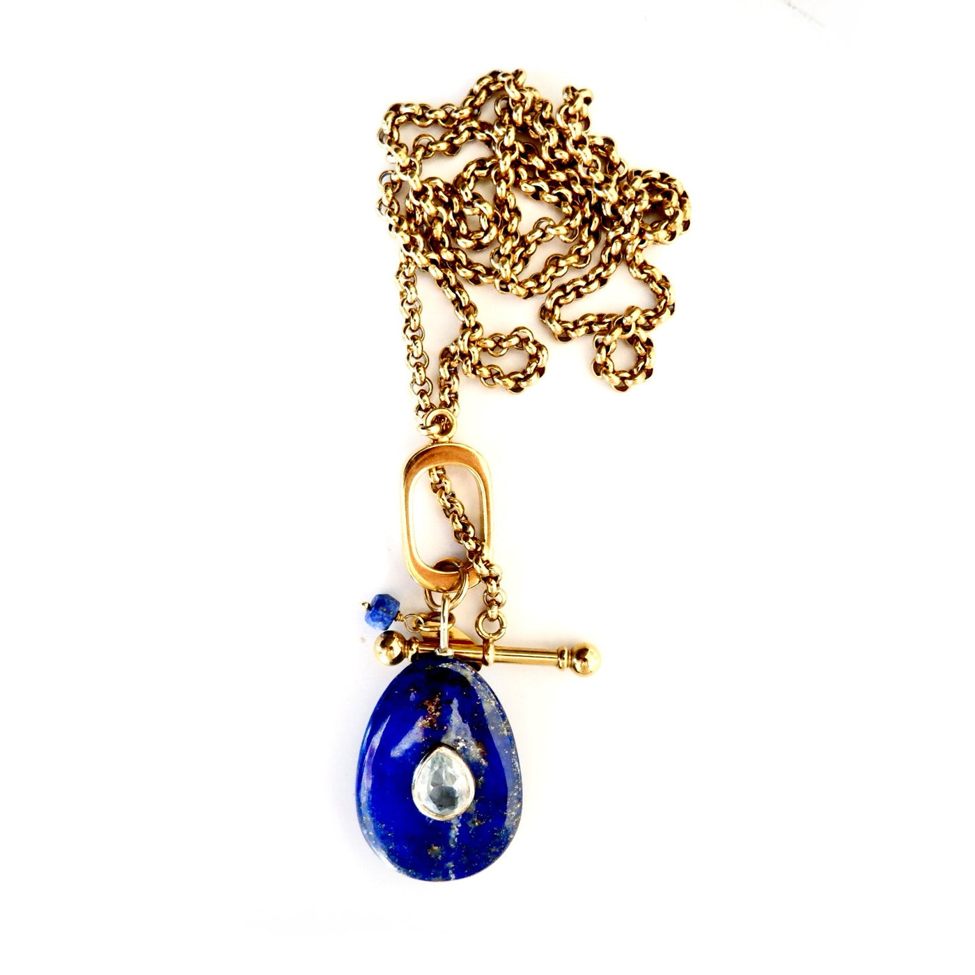 lapis vintage toggle chain necklace