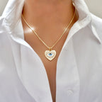my heart and eye pendant necklace