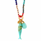 rainbow gems x fish necklace